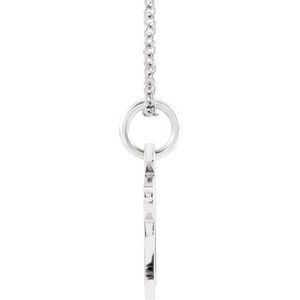 14K White Gold 12.55 X 11.25 Mm 16-18 In Polished Chai Necklace