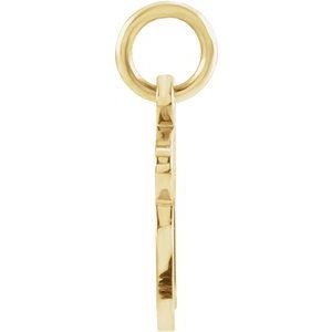 14K Yellow Gold 12.55 X 11.25 Mm Polished Chai Pendant
