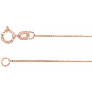 14K Rose Gold Box Chain, Length: 7 In, Width: .55 Mm