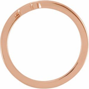 14K Rose Gold Polished Sideways Cross Ring Size 7