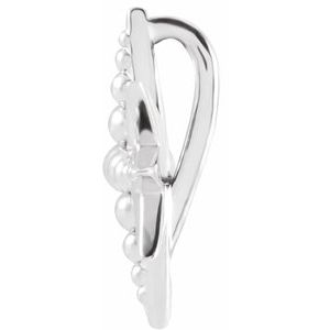14K White Gold 14.8 X 10.79 Mm Polished Beaded Star Slide Pendant