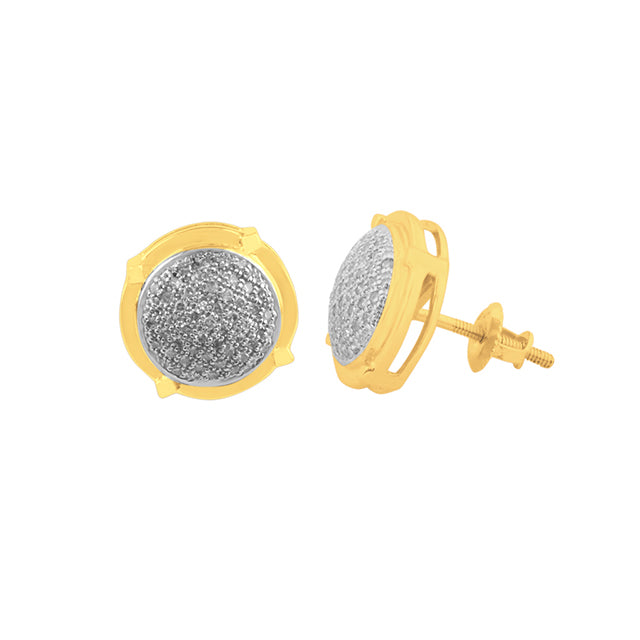 10K Yellow Gold 0.28-0.32 Cttw Diamond Micropave Earring