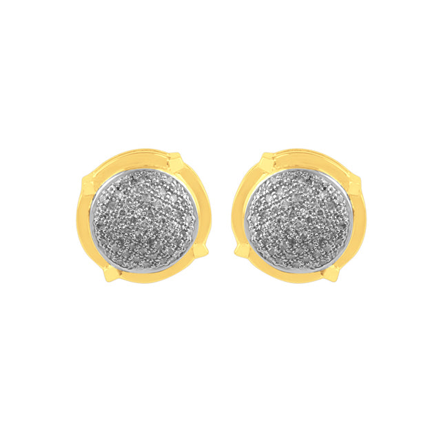 10K Yellow Gold 0.28-0.32 Cttw Diamond Micropave Earring