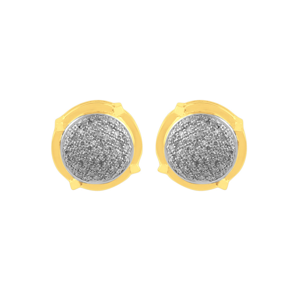 10K Yellow Gold 0.28-0.32 Cttw Diamond Micropave Earring