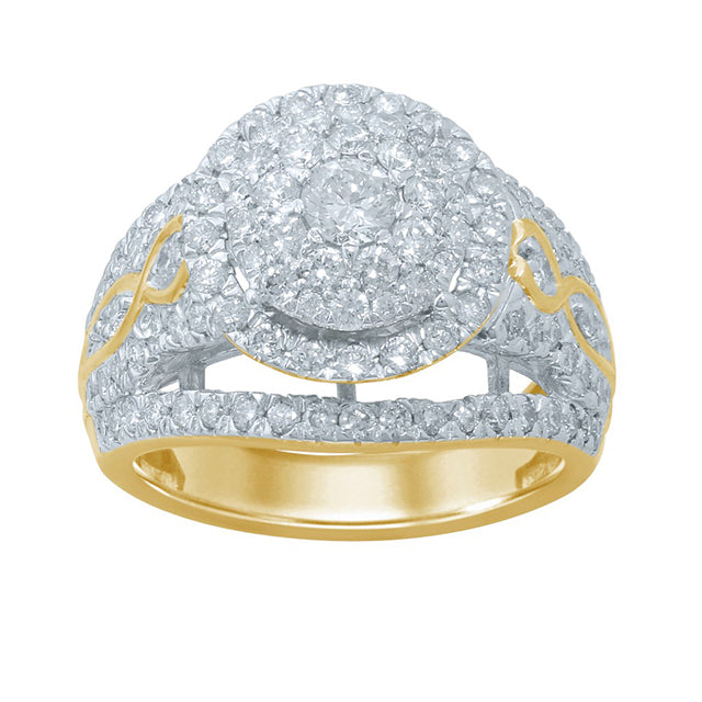 14K Yellow Gold 1.73-1.75 Cttw Diamond Ladies Ring
