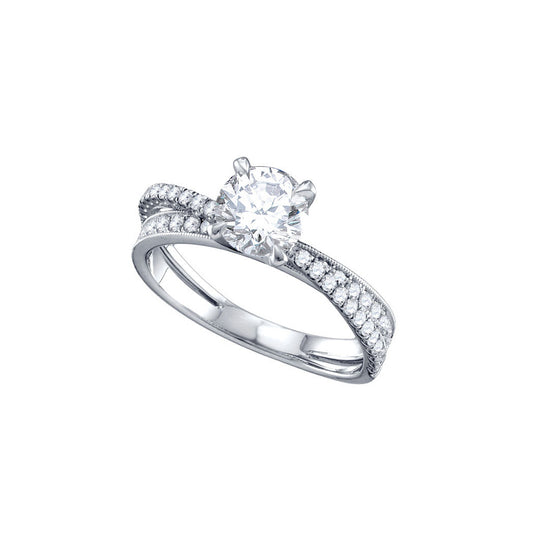 14K White Gold Round Diamond Solitaire Bridal Wedding Engagement Ring 1-1/3 Cttw, Womens Size: 5-10