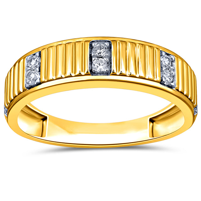 10K Yellow Gold 0.23-0.27 Cttw Diamond Mens Band