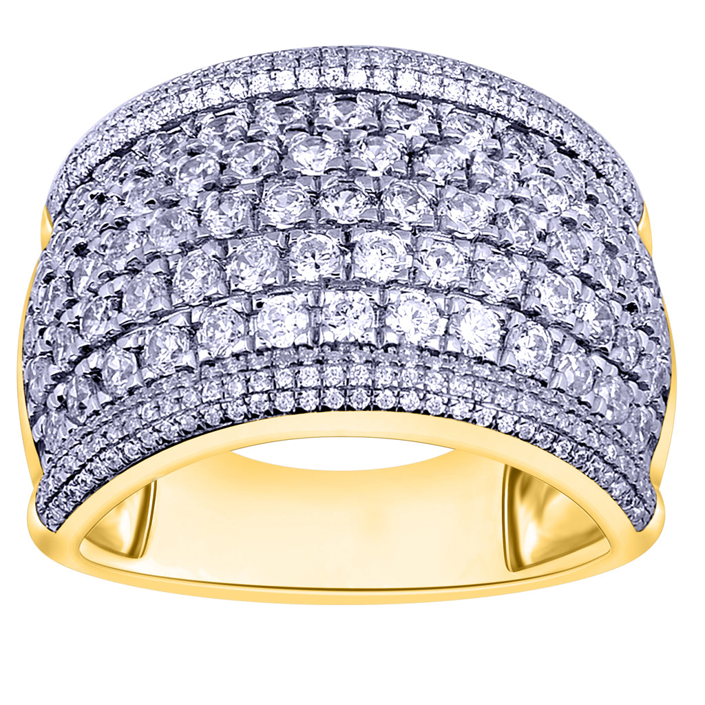 14K Yellow Gold 2.72 Cttw Diamond Mens Bands
