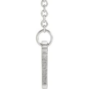14K White Gold 34 X 6 Mm 19 1/2 In Polished Be Posh Engravable Rectangle Necklace