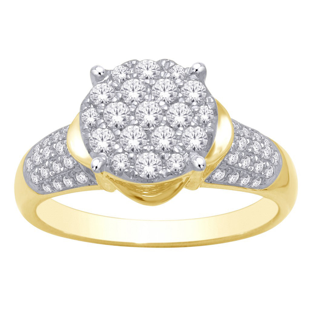 10K Yellow Gold 0.64-0.66 Cttw Round Diamond Ladies Ring