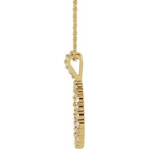 14K Yellow Gold 23.08 X 16.13 Mm 16-18 In Polished 5/8 Ctw Natural Diamond Scatter Necklace