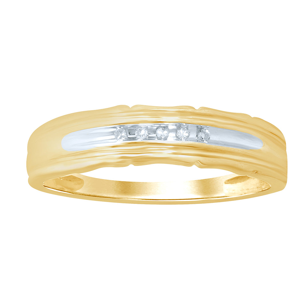 10K Yellow Gold 0.04 Cttw Diamond Mens Band