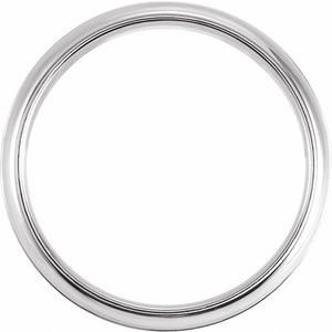 14K White Gold 6 Mm Polished Comfort-Fit Double Milgrain Fancy Band Size 7