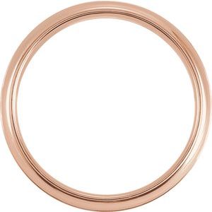10K Yellow Or White Or Rose Gold 6 mm Double Milgrain Comfort-Fit Half Round Band