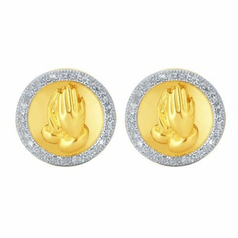 10K Yellow Gold 0.15-0.20 Cttw Diamond "Praying Hands" Earring