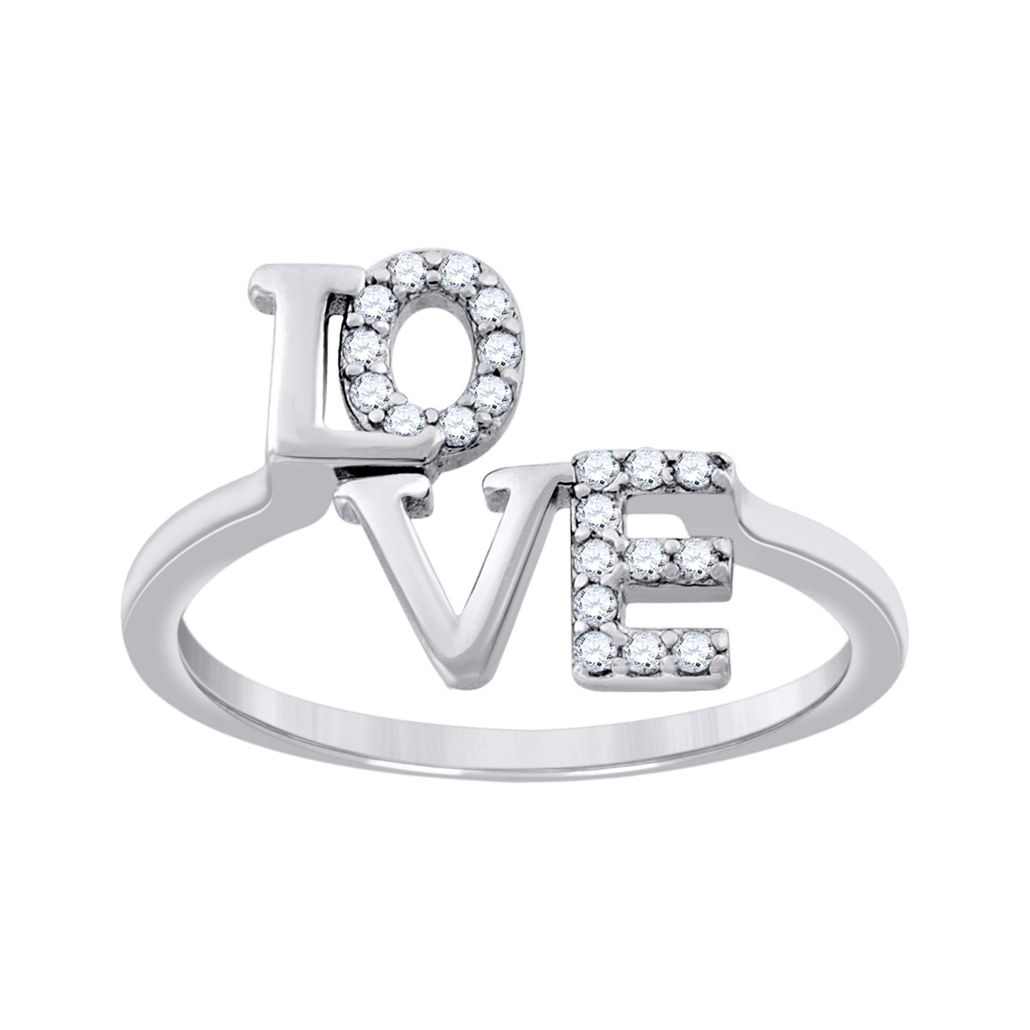 Sterling Silver Womens Cubic Zirconia Love Adjustable Toe Bridal Anniversary Wedding Engagement Band Ring