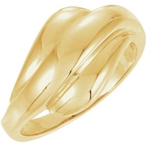14K Yellow Gold Polished Freeform Ring Size 7
