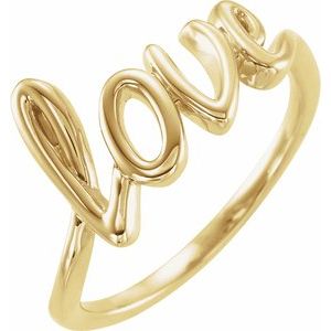 14K Yellow Gold Polished Love Ring Size 7