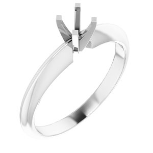 10K White & 14K White Gold 4-4.1 mm Round 4-Prong Light Solitaire Ring Mounting Size 6
