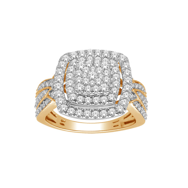14K Yellow Gold 1.00 Cttw Diamond Ladies Ring