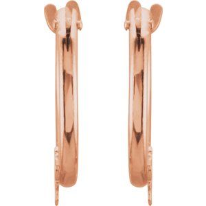 14K Rose Gold Pair Youth Hinged Hoop Star Earrings, Length: 12.5 Mm, Thickness: 1 Mm