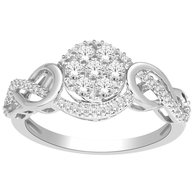 14K White Gold 0.50 Cttw Diamond Ladies Ring