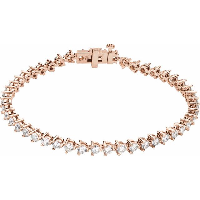 14K White Or Rose Gold Round  3Mm  Vs, F+ 7 1/4 In Polished 4 3/4 Ctw Lab-Grown Diamond Bracelet