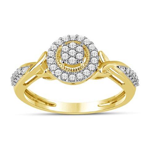 10K Yellow Gold 0.25 Cttw Diamond Ladies Ring