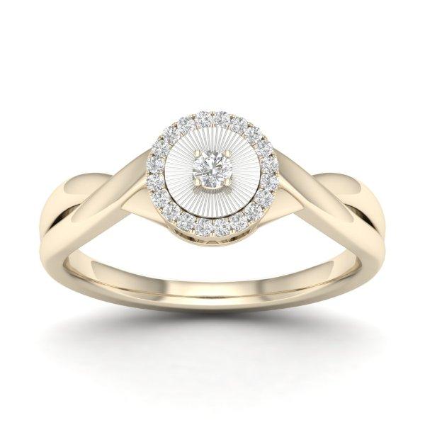 10K Yellow Gold 0.12 Cttw Diamond Ladies Ring