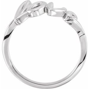 14K White Gold Polished Love Ring Size 7