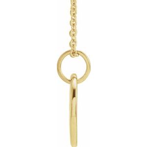 14K Yellow Gold  Oval Engravable Necklace, Length: 18 In