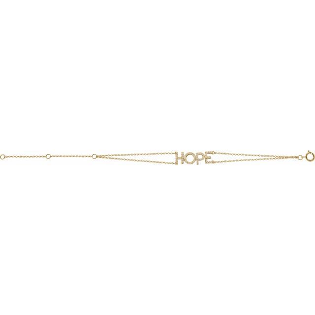 14K Yellow Or White Gold Round 23.4 X 7.4 Mm 5-7 In I1, H+ Polished 1/4 Ctw Natural Diamond Hope Bracelet