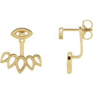 14K Yellow Gold Geometric Earrings