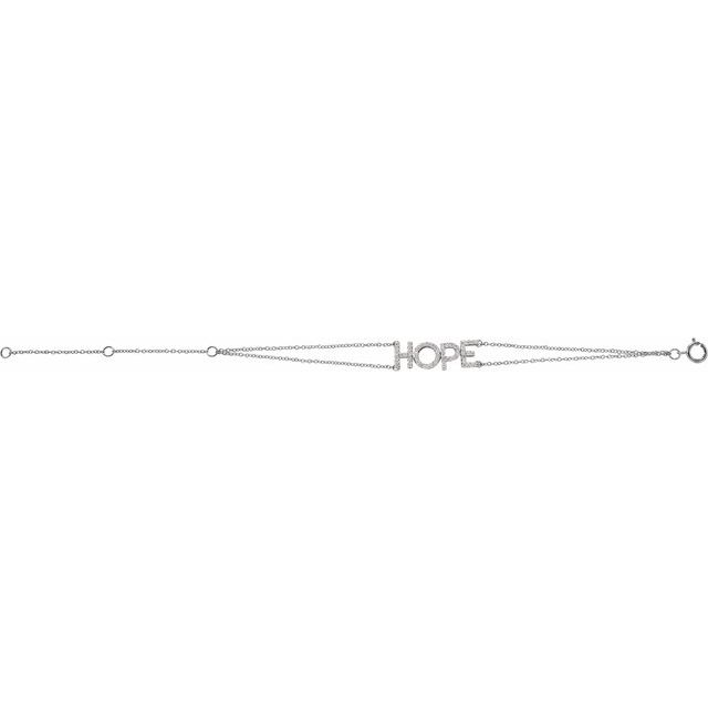 14K Yellow Or White Gold Round 23.4 X 7.4 Mm 5-7 In I1, H+ Polished 1/4 Ctw Natural Diamond Hope Bracelet