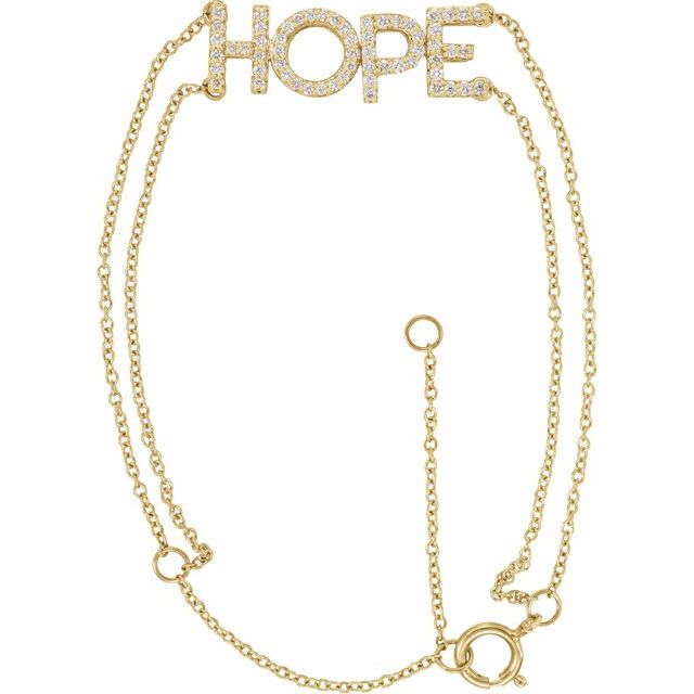 14K Yellow Or White Gold Round 23.4 X 7.4 Mm 5-7 In I1, H+ Polished 1/4 Ctw Natural Diamond Hope Bracelet