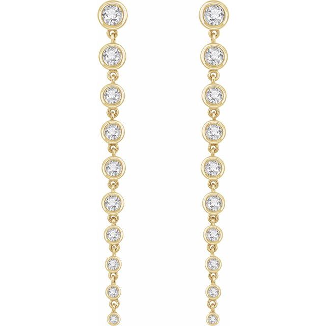 14K Yellow Or White Gold 3.8 Mm Round Friction Back Polished 2 Ctw Lab-Grown Diamond Graduated Earrings