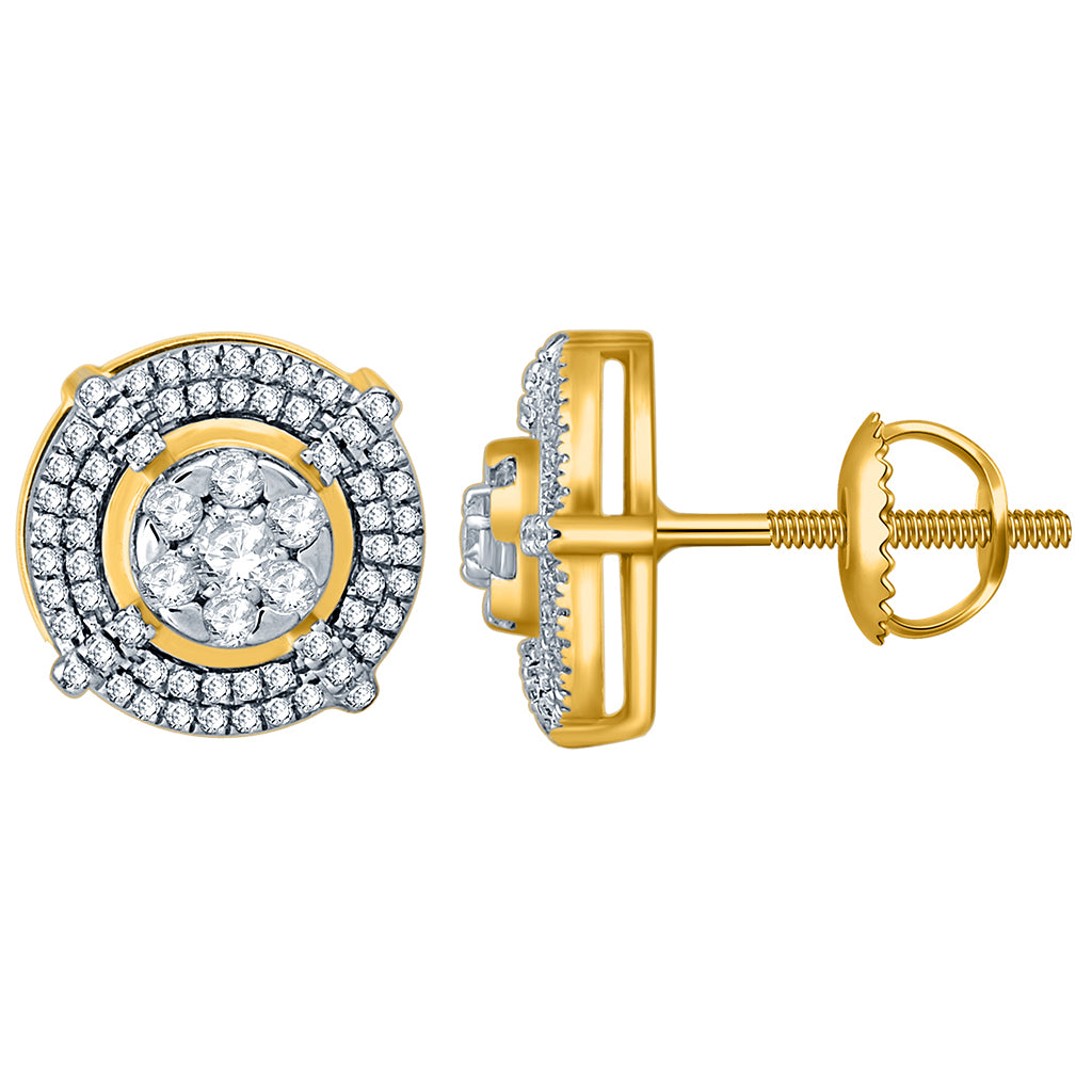 10K Yellow Gold 0.45-0.49 Cttw Diamond Round Earring