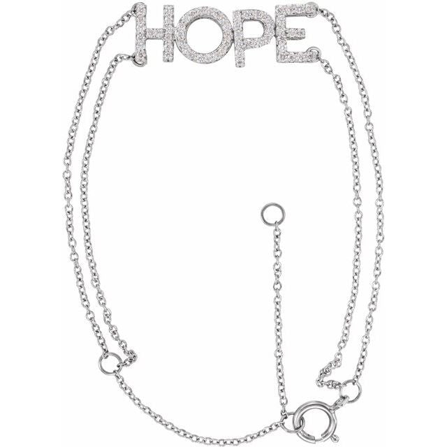 14K Yellow Or White Gold Round 23.4 X 7.4 Mm 5-7 In I1, H+ Polished 1/4 Ctw Natural Diamond Hope Bracelet