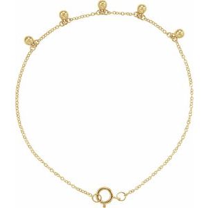 14K Yellow Gold 7 In Polished Charm Bracelet