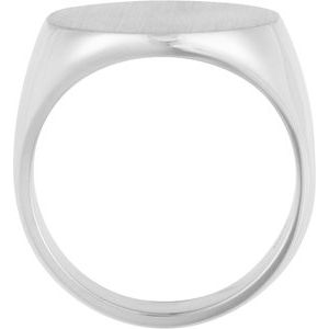 Sterling Silver 18 X 18 Mm Brush Polished Signet Ring Size 11