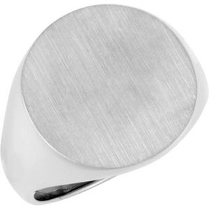 Sterling Silver 18 X 18 Mm Brush Polished Signet Ring Size 11