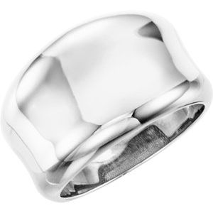 Sterling Silver Polished Concave Ring Size 7