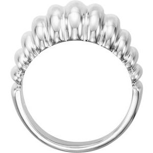 14K White Gold Polished Dome Ring Size 7