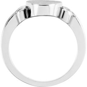 Sterling Silver Oval 15.2 X 9.2 Mm Brush Polished Signet Ring Size 7