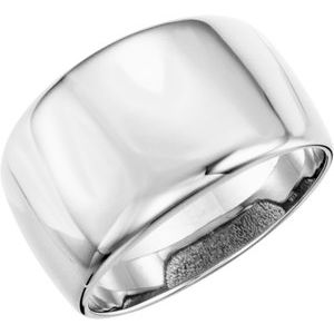 14K White Gold Polished Dome Ring Size 7