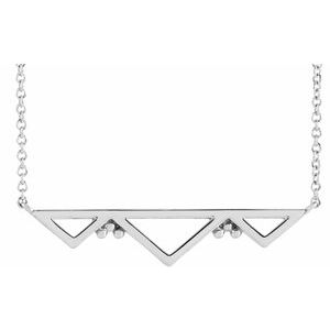 Sterling Silver 30.1 X 6.6 Mm 18 In Polished Geometric Necklace