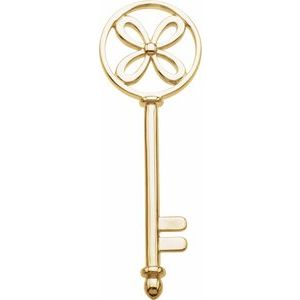 14K Yellow Gold 43 X 14.25 Mm Polished Key Pendant