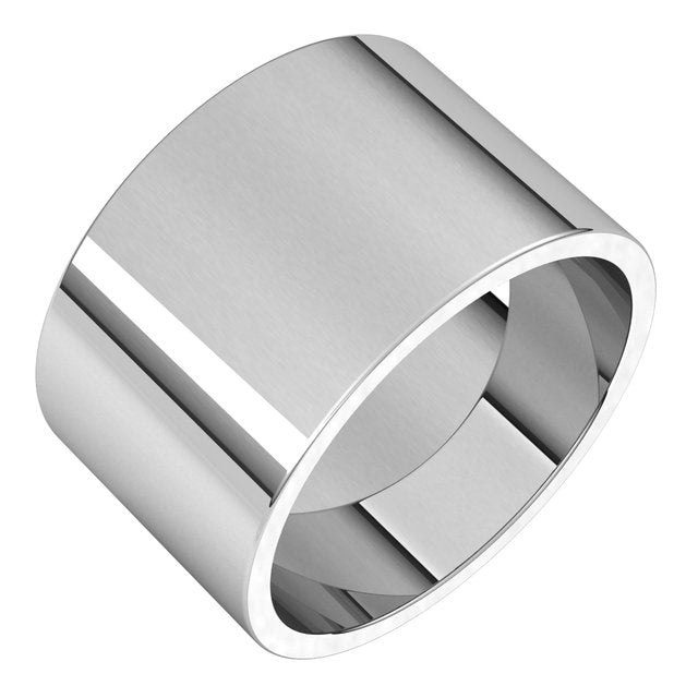 Sterling Silver Or Platinum Or Palladium Standard Fit Flat Band