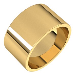 14K Yellow Gold 11 Mm Flat Band Size 5