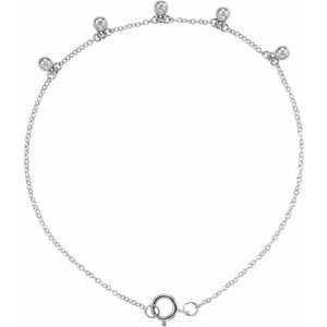14K White Gold 7 In Polished Charm Bracelet